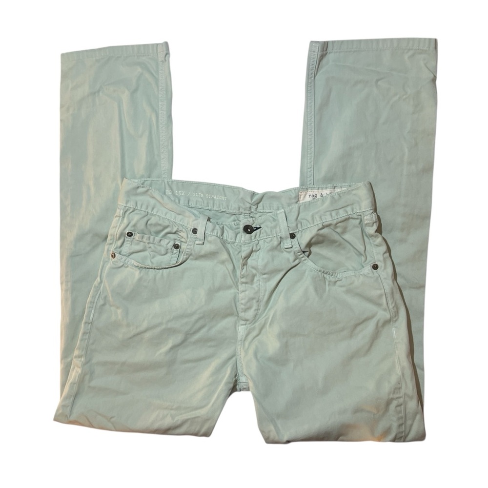 Rag & Bone Pastel Green RB15X Slim Straight Pants
